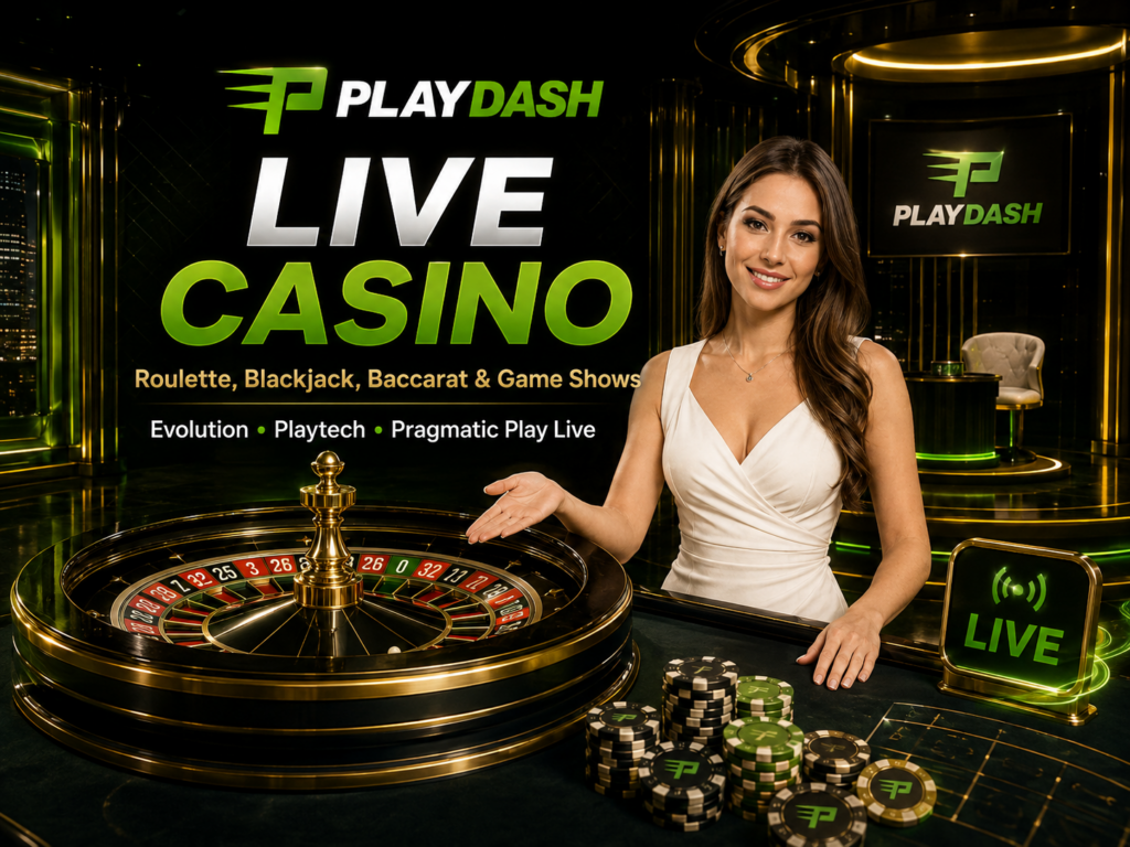 PlayDash live casino with roulette, blackjack, baccarat and live dealer games